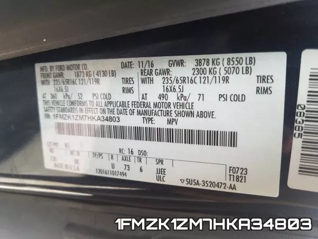 1FMZK1ZM7HKA34803 фото 2