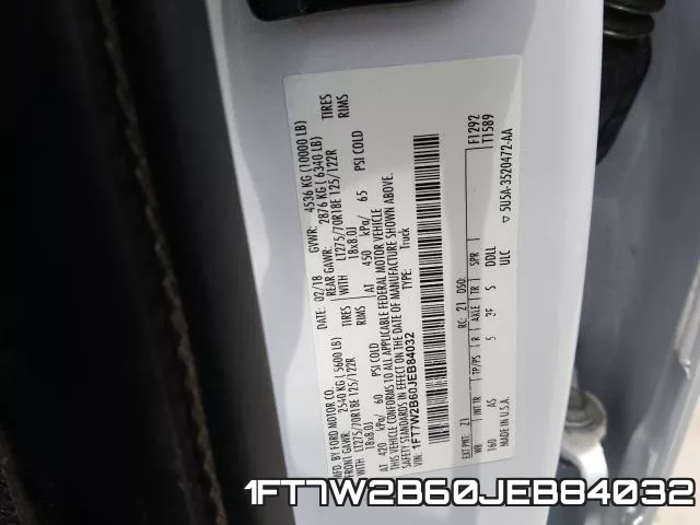 1FT7W2B60JEB84032 фото 2