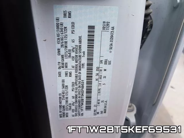 1FT7W2BT5KEF69531 фото 2