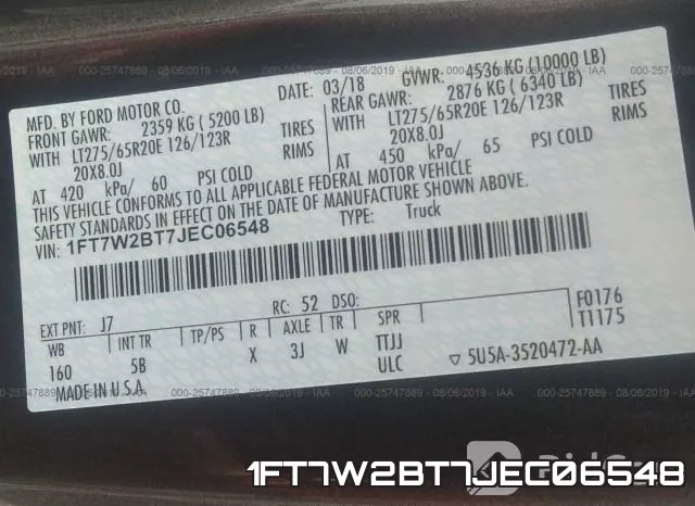 1FT7W2BT7JEC06548 фото 10