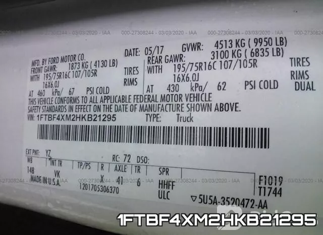 1FTBF4XM2HKB21295 фото 10