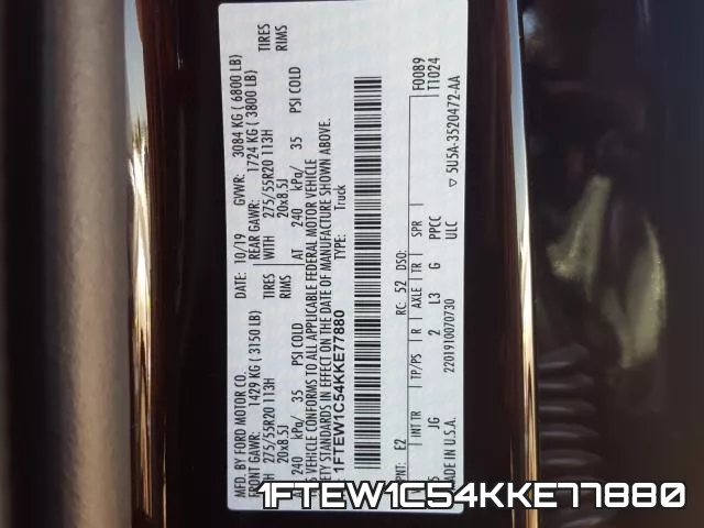 1FTEW1C54KKE77880 фото 2