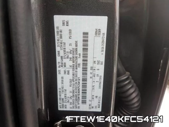 1FTEW1E40KFC54121 фото 2