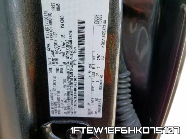 1FTEW1EF6HKD75107 фото 2