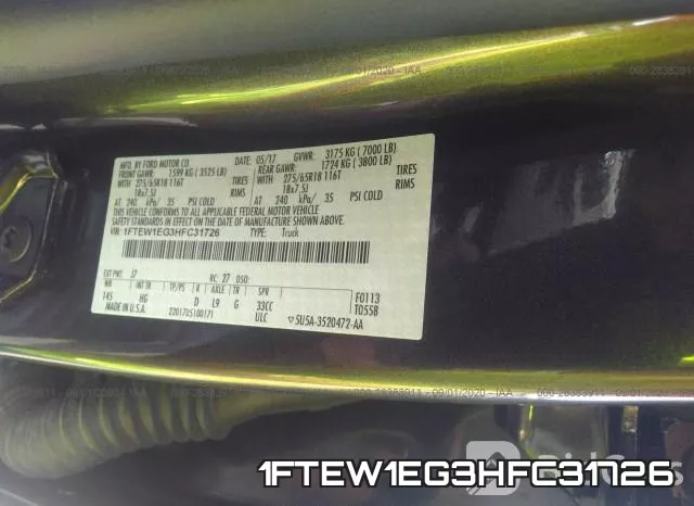 1FTEW1EG3HFC31726 фото 10