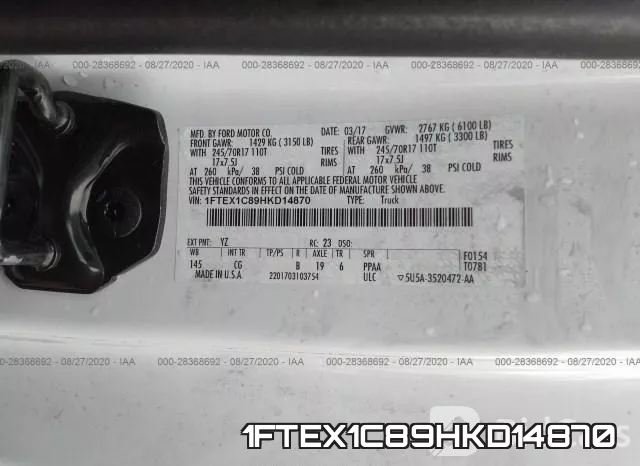 1FTEX1C89HKD14870 фото 10