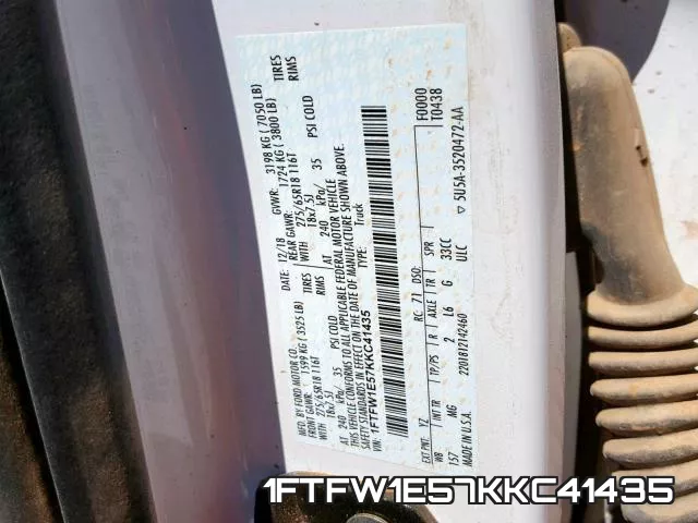 1FTFW1E57KKC41435 фото 2