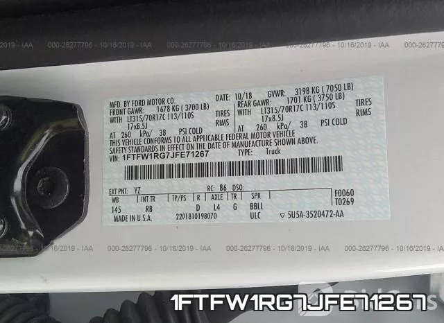 1FTFW1RG7JFE71267 фото 10