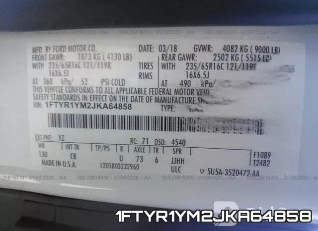1FTYR1YM2JKA64858 фото 10