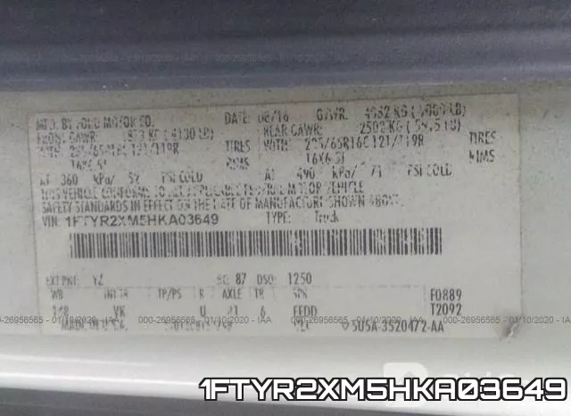 1FTYR2XM5HKA03649 фото 10