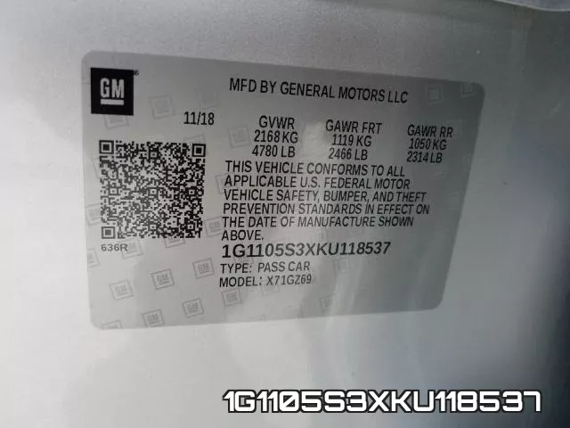 1G1105S3XKU118537 фото 2