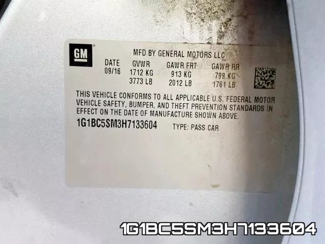 1G1BC5SM3H7133604 фото 2