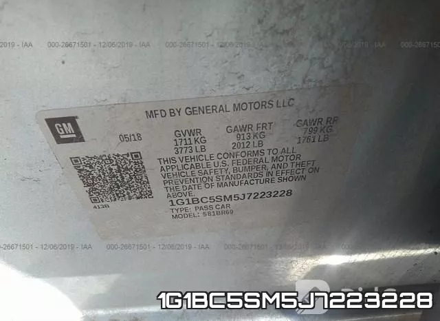 1G1BC5SM5J7223228 фото 10