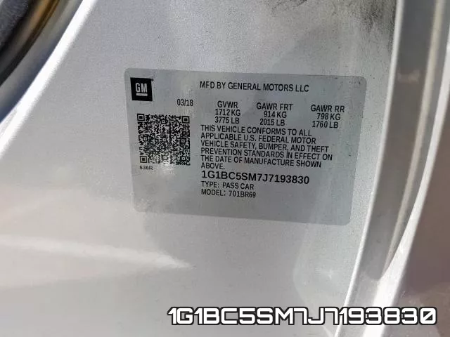 1G1BC5SM7J7193830 фото 2