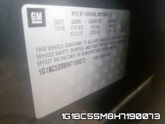1G1BC5SM8H7190073 фото 2