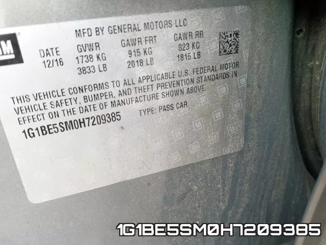 1G1BE5SM0H7209385 фото 2