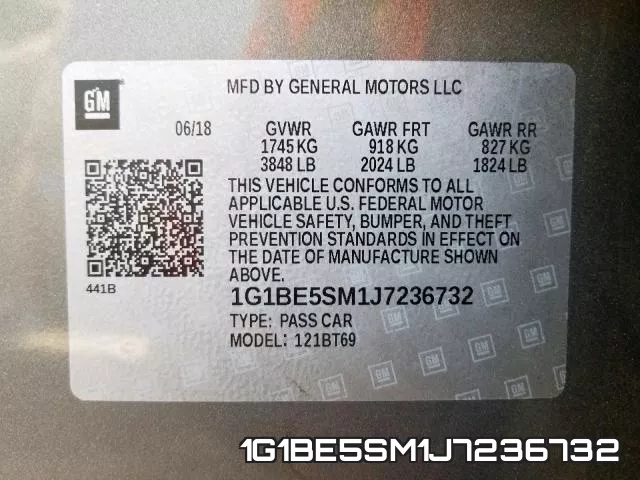 1G1BE5SM1J7236732 фото 2