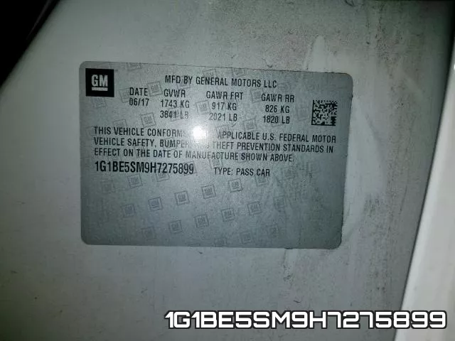 1G1BE5SM9H7275899 фото 2