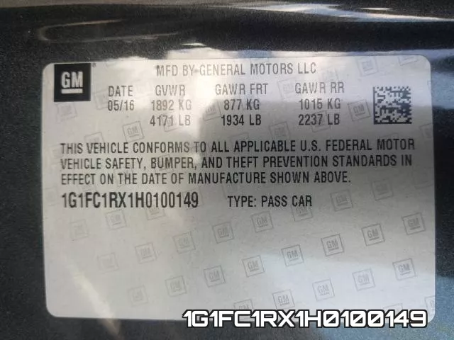 1G1FC1RX1H0100149 фото 2
