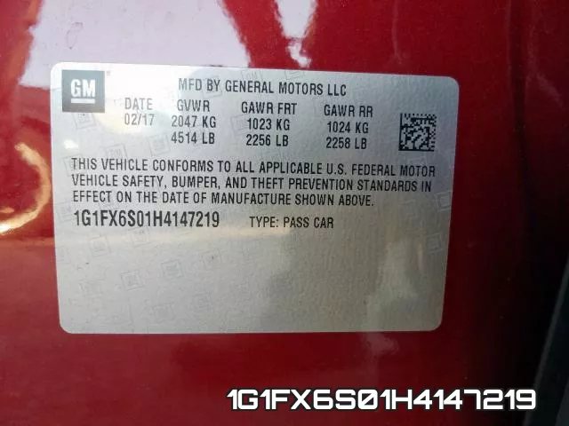 1G1FX6S01H4147219 фото 2