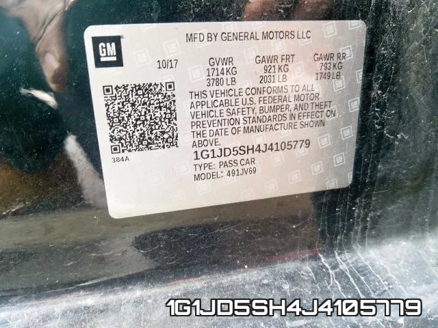 1G1JD5SH4J4105779 фото 2
