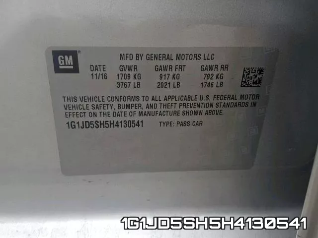 1G1JD5SH5H4130541 фото 2
