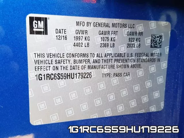 1G1RC6S59HU179226 фото 2