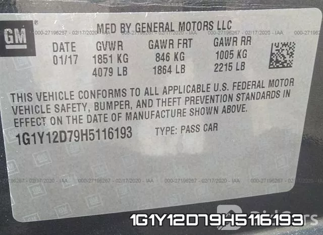 1G1Y12D79H5116193 фото 10