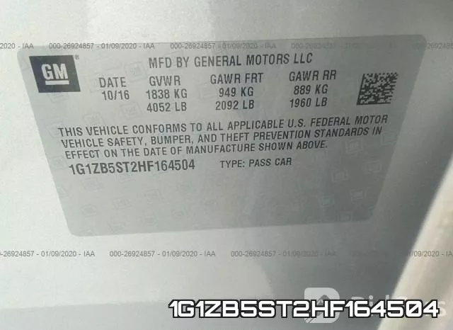 1G1ZB5ST2HF164504 фото 10