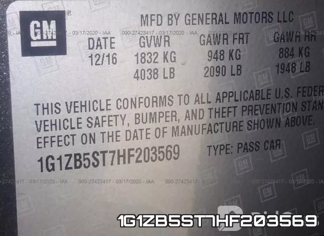 1G1ZB5ST7HF203569 фото 10