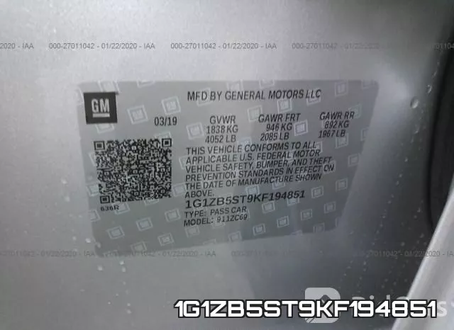 1G1ZB5ST9KF194851 фото 10