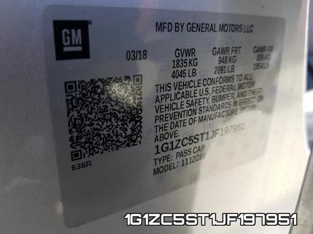 1G1ZC5ST1JF197951 фото 2