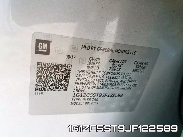 1G1ZC5ST9JF122589 фото 2