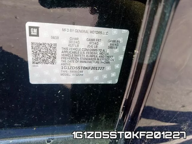 1G1ZD5ST0KF201227 фото 2