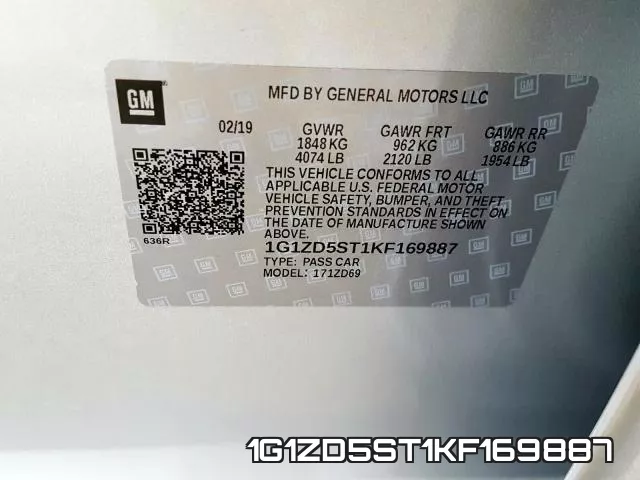 1G1ZD5ST1KF169887 фото 2