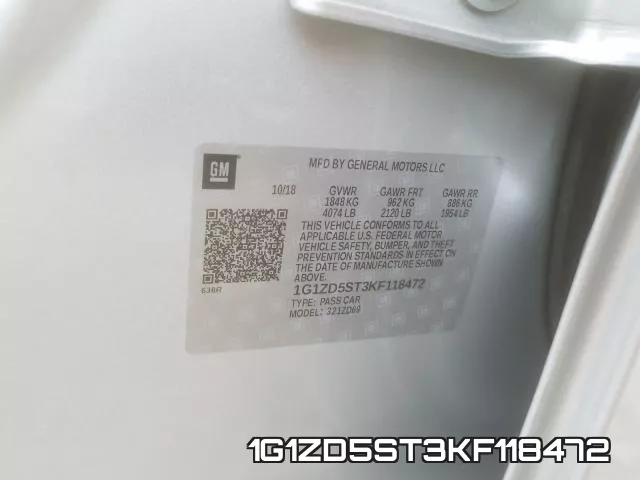 1G1ZD5ST3KF118472 фото 2