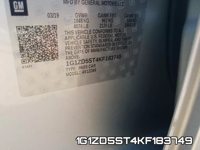 1G1ZD5ST4KF183749 фото 2