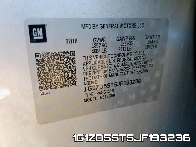 1G1ZD5ST5JF193236 фото 2