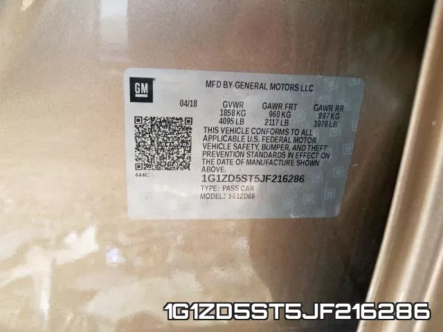 1G1ZD5ST5JF216286 фото 2