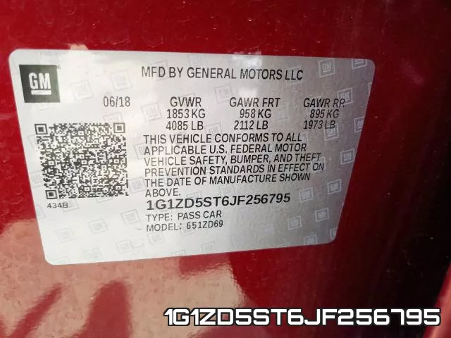 1G1ZD5ST6JF256795 фото 2