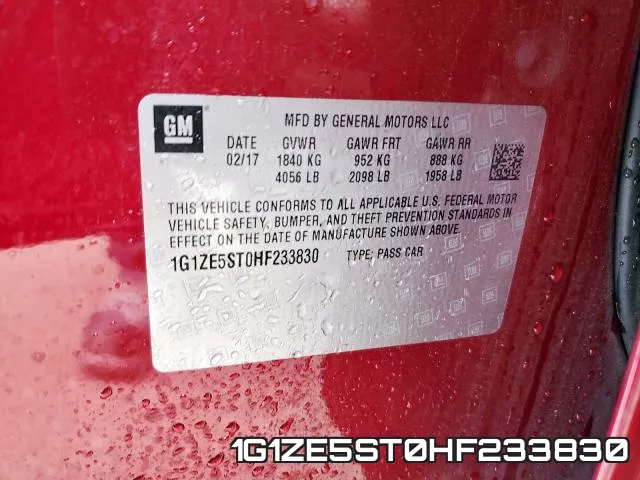 1G1ZE5ST0HF233830 фото 2