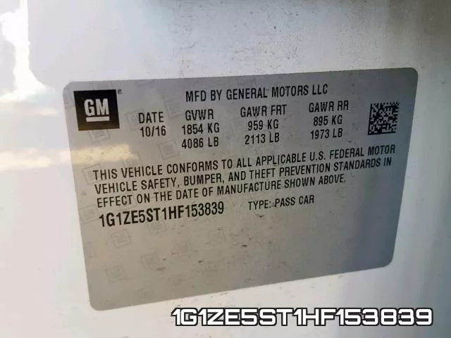 1G1ZE5ST1HF153839 фото 2