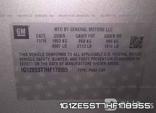 1G1ZE5ST7HF178955 фото 10