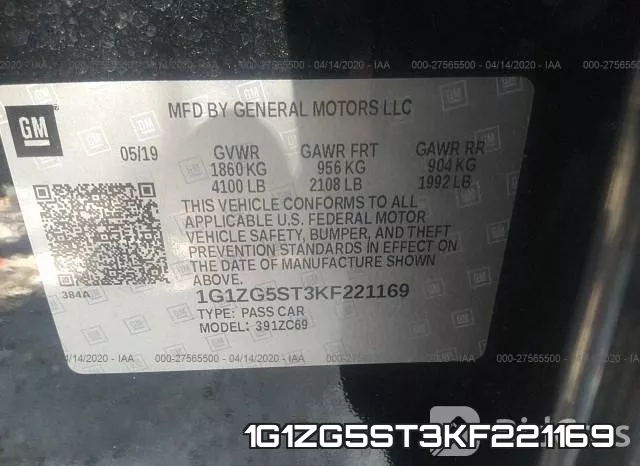 1G1ZG5ST3KF221169 фото 10