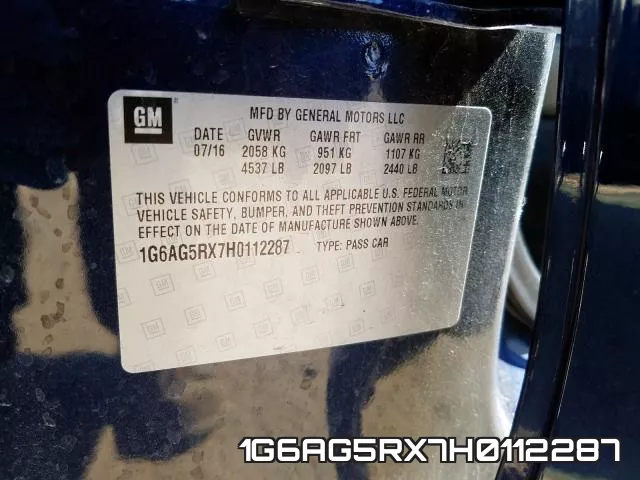 1G6AG5RX7H0112287 фото 2