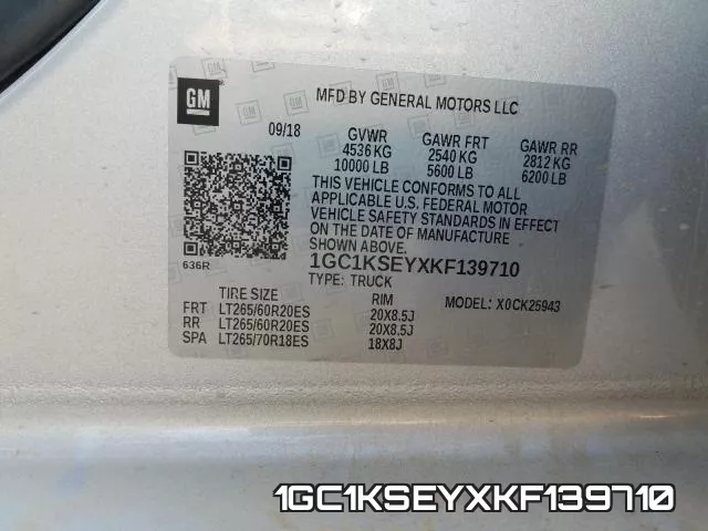 1GC1KSEYXKF139710 фото 2