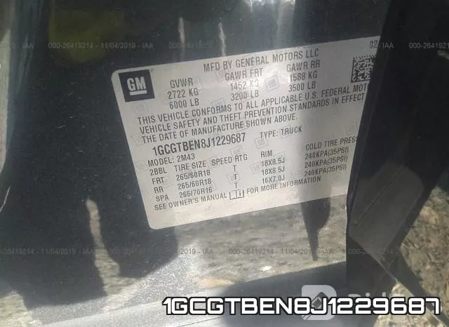 1GCGTBEN8J1229687 фото 10