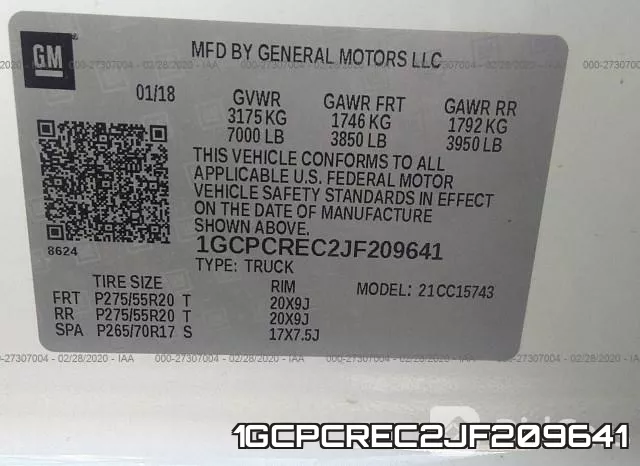 1GCPCREC2JF209641 фото 10