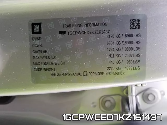 1GCPWCED7KZ161437 фото 2