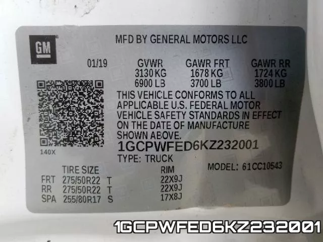 1GCPWFED6KZ232001 фото 2